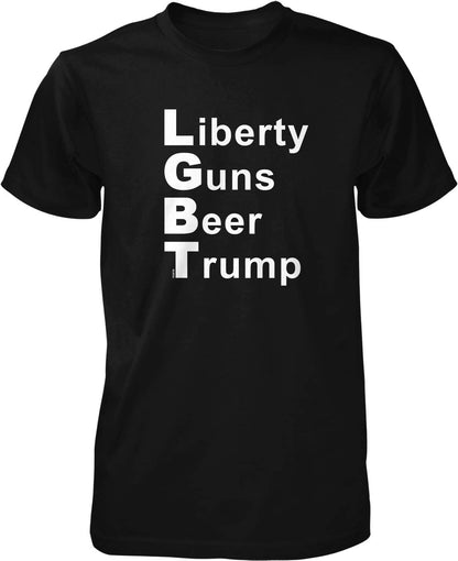 LGBT.Liberty, Guns, Beers, Trump Men's T-Shirt