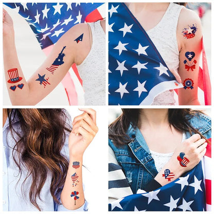 10pcs USA Flag Premium Waterproof Temporary Tattoo