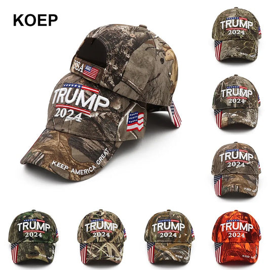 Donald Trump 2024 Camouflage USA Flag Hat