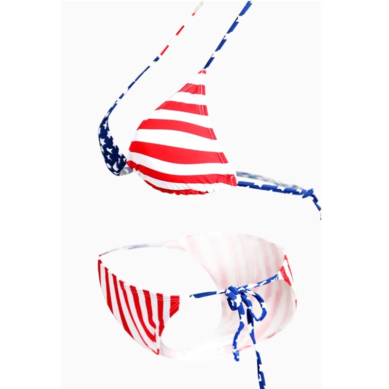 Sexy Cute Bikini Set American Flag