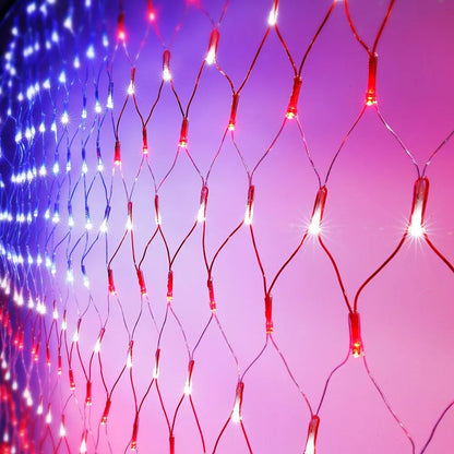 American Flag Light LED Net Light 31V 8 Light Modes With Timing Memory Function  Indoor Outdoor