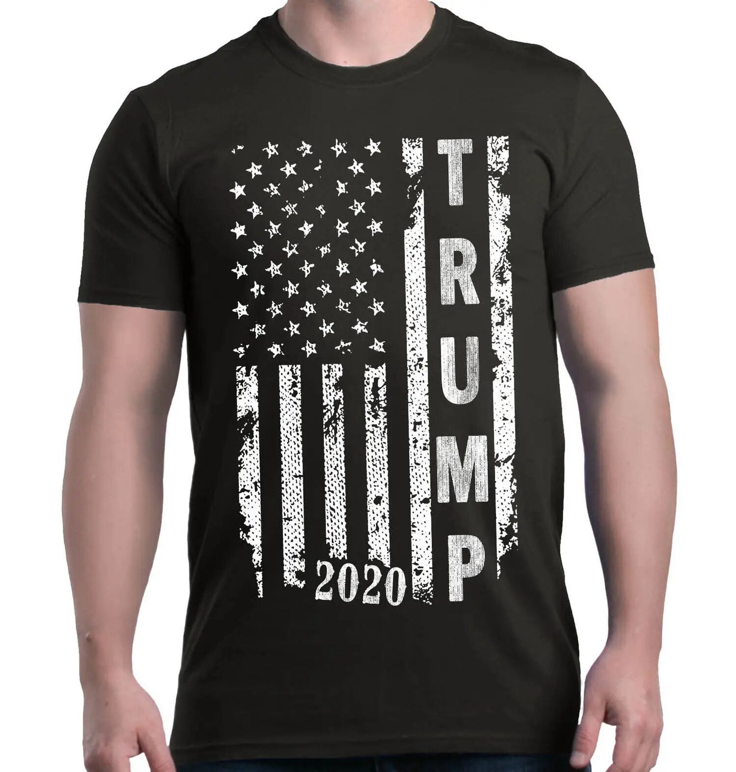 Trump 2020 With America Flag T-Shirt