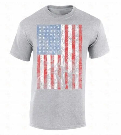 American Flag T Shirt mens Distressed patriotic tattered vintage  Design