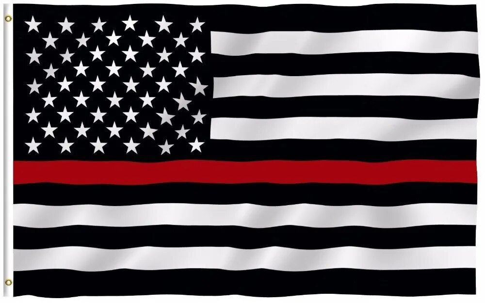 Thin Red Line Police USA Flag Respect and Honor Banner 3x5 Foot US Flags