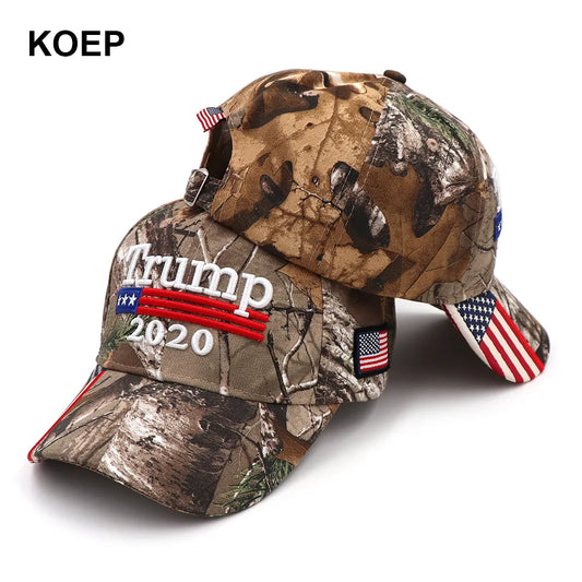 Donald Trump 2020 Camouflage USA Flag Hat