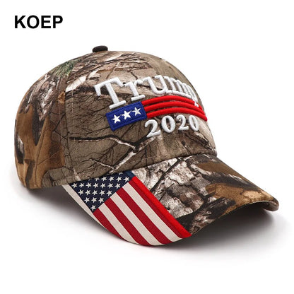 Donald Trump 2020 Camouflage USA Flag Hat