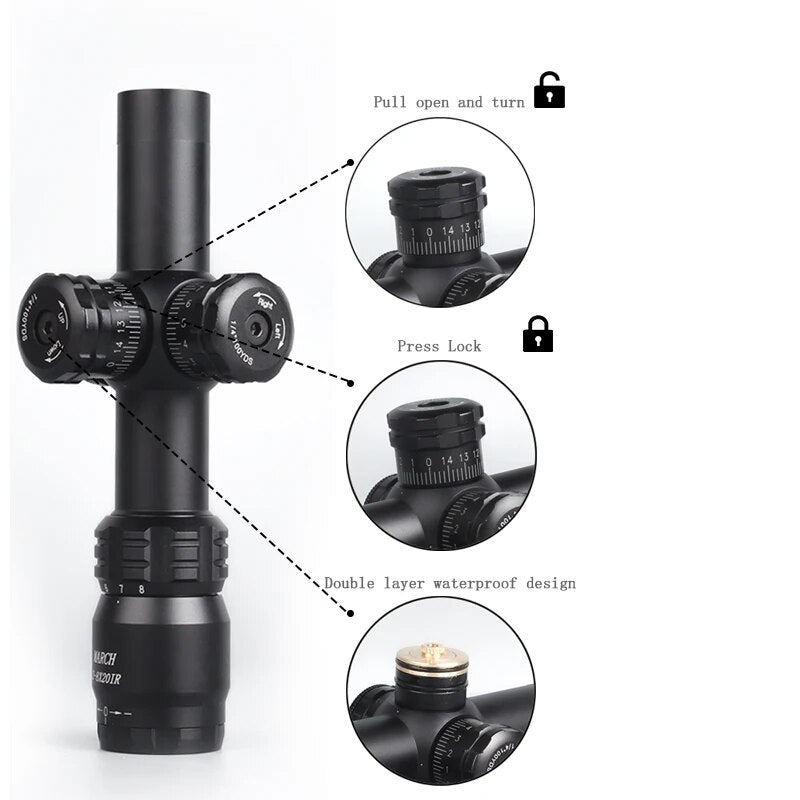 2-8x20IR Adjustable Green Red Dot Rifle Scope