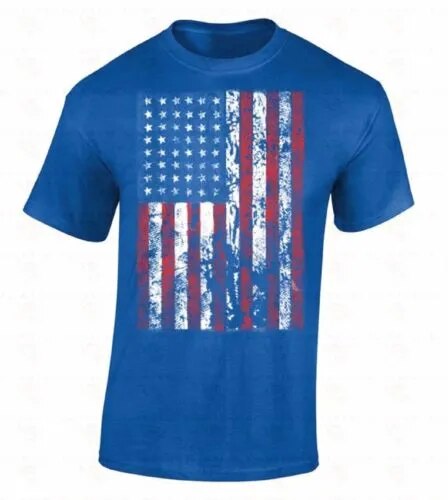 American Flag T Shirt mens Distressed patriotic tattered vintage  Design