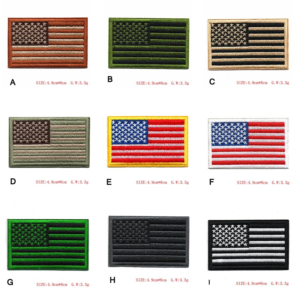 Embroidered American Flag  Patches