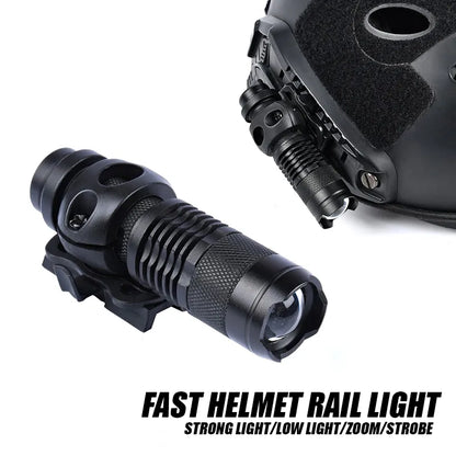 Military Helmet  Tactical Flashlight