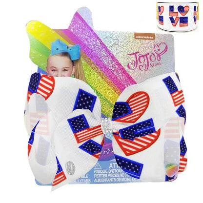 7 inch American Flag Hair Bow