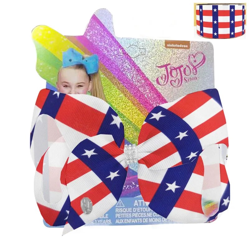 7 inch American Flag Hair Bow