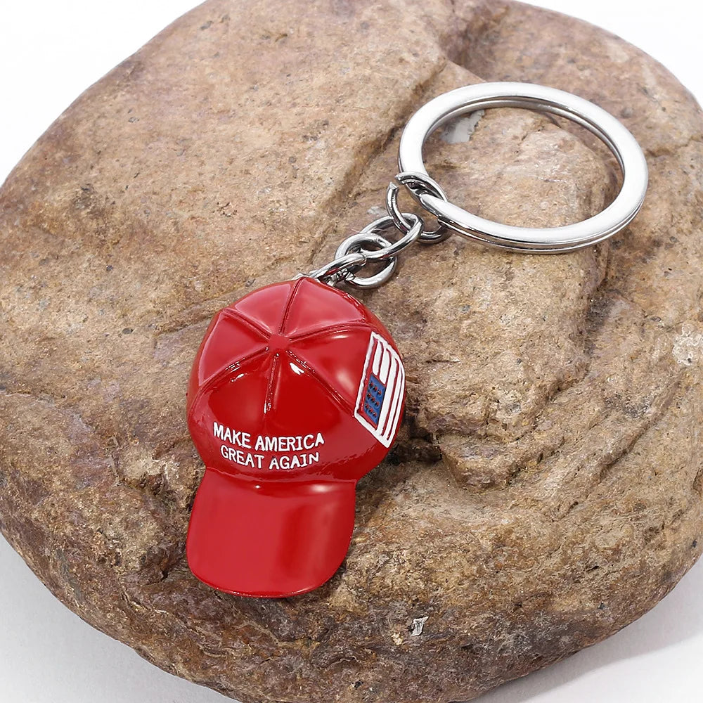 Red Hat Trump Keychain  MAKE AMERICA GREAT AGAIN Key Ring Fashion Nation Key Holder For Men Women Jewelry Accessories