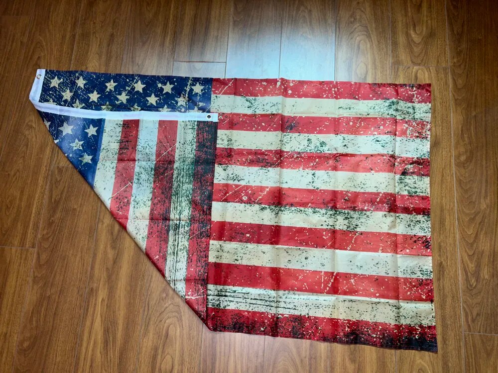 35x50"Vintage Old Antiqued American Flag