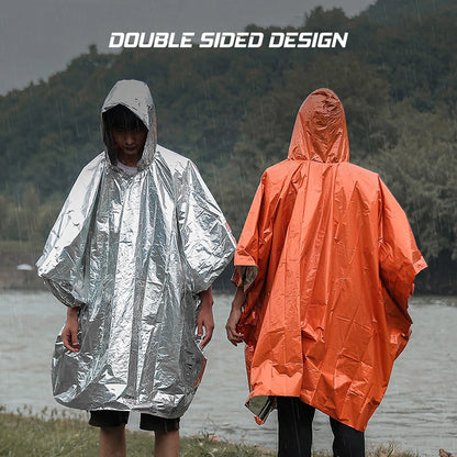 4/8pcs Emergency Rain Poncho & Weather Proof Thermal Blanket