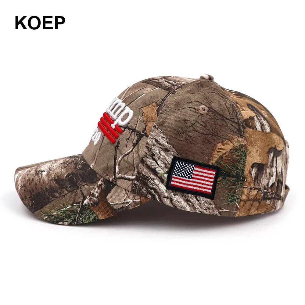 Donald Trump 2020 Camouflage USA Flag Hat