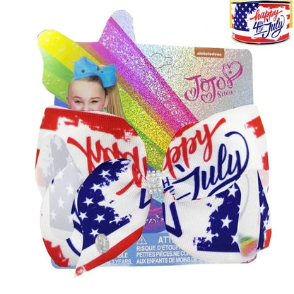 7 inch American Flag Hair Bow