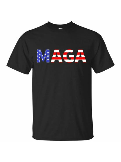 Donald Trump MAGA 2024 American Flag T-Shirt Short Sleeve