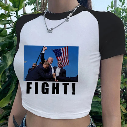 Donald Trump  T-shirt For Women Short Sleeve Shooting Makes Me Stronger