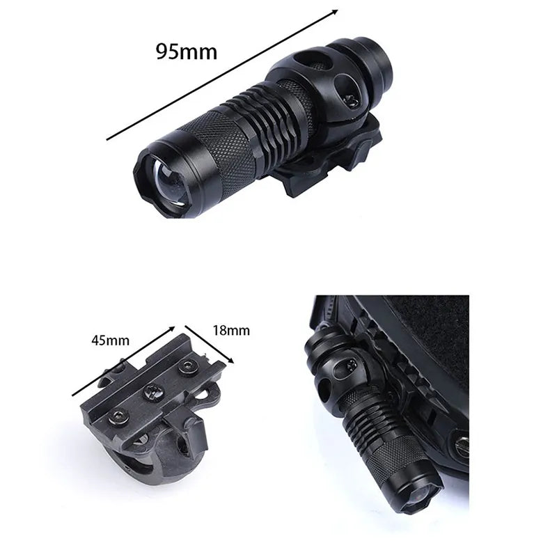 Military Helmet  Tactical Flashlight