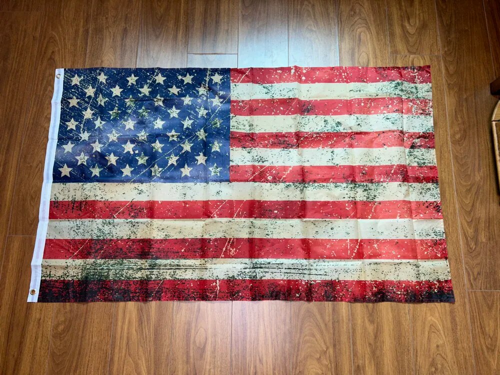 35x50"Vintage Old Antiqued American Flag