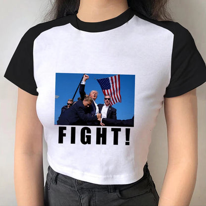 Donald Trump  T-shirt For Women Short Sleeve Shooting Makes Me Stronger