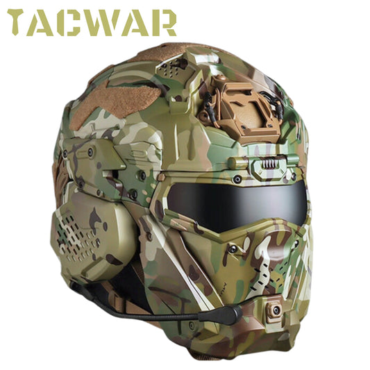 Tactical Assault Helmet with Built In Headset & Anti-Fog Fan