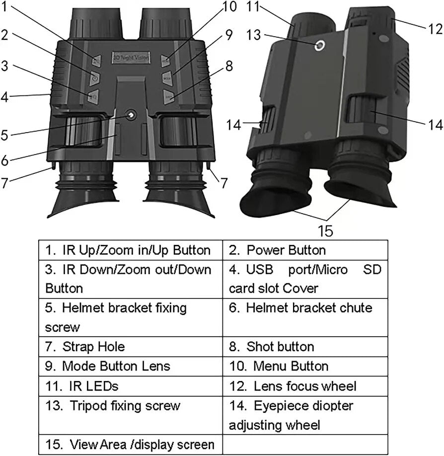 4K NV8000 Helmet & Night Vision Binoculars Military Grade