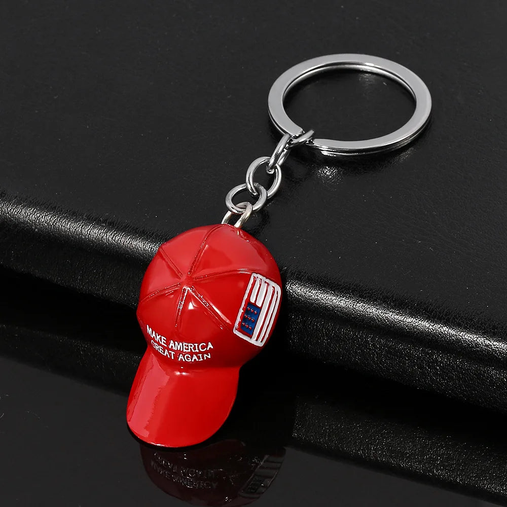 Red Hat Trump Keychain  MAKE AMERICA GREAT AGAIN Key Ring Fashion Nation Key Holder For Men Women Jewelry Accessories