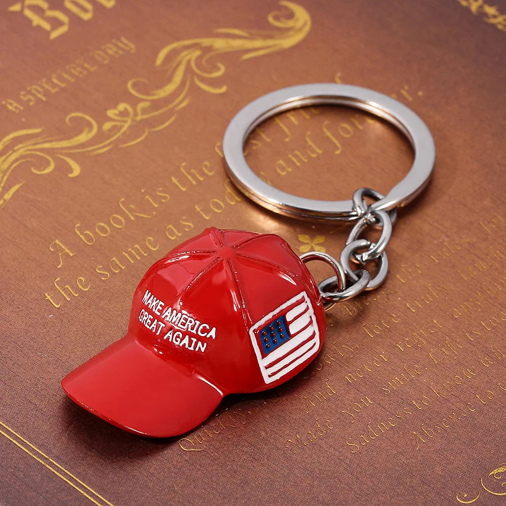 Red Hat Trump Keychain  MAKE AMERICA GREAT AGAIN Key Ring Fashion Nation Key Holder For Men Women Jewelry Accessories