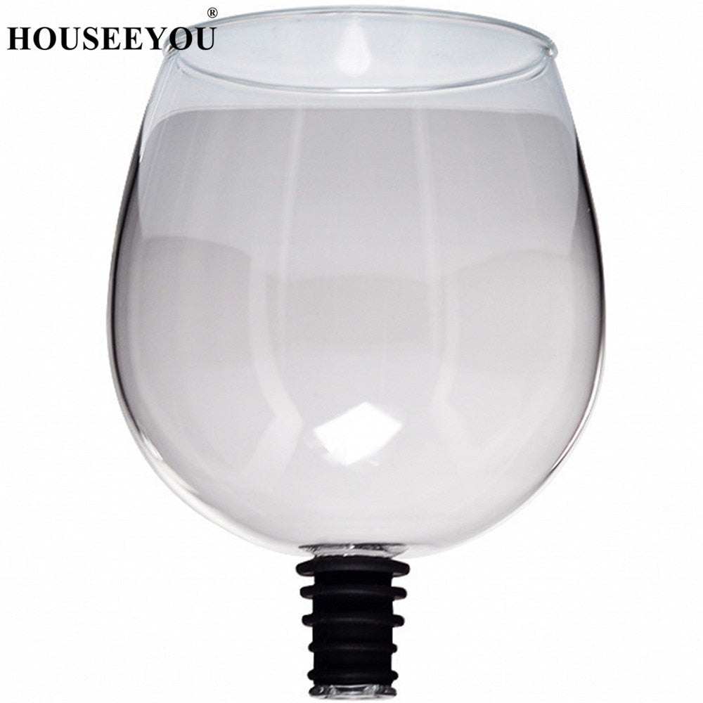 Red Wine Champagne Glass with Silicone Seal Drink Directly from the Bottle